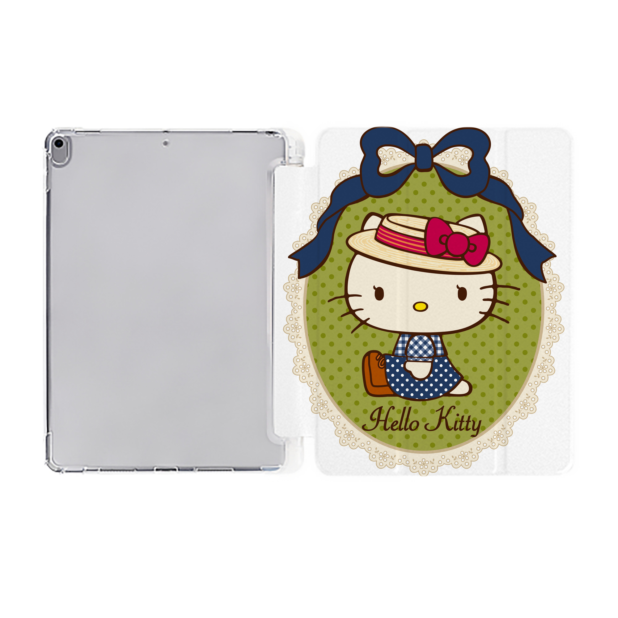 （画像用） Hello Kitty ハローキティ IPad ケース ペン収納付き 三つ折りスタンド PUレザー×シリコン 対応機種9.5/10.5/10.9インチ